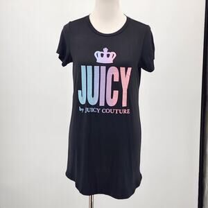 Juicy Couture Black Night Shirt Ombre Blue Purple Pink Logo SOFT Sz Small NWT
